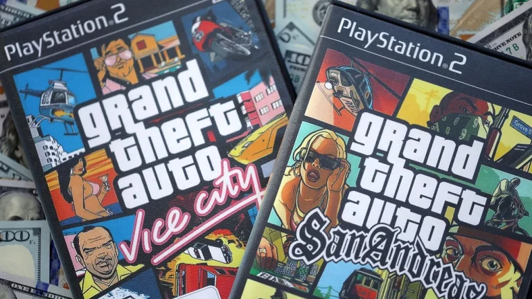 PlayStation console and physical game discs
