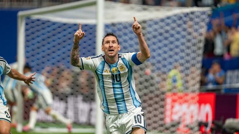Lionel Messi with Argentina at the World Cup